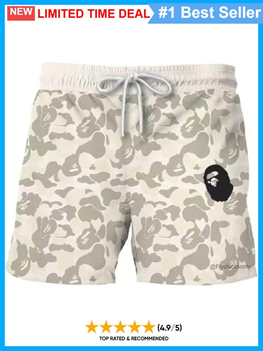 Anbiove Men's Swim Board Shorts Polyester Drawstring Camo